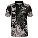 Custom Men's Flame Billiard Polo Shirt, Custom Flame Billiard Team Shirts BIZ0034