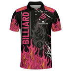 Custom Men's Flame Billiard Polo Shirt, Custom Flame Billiard Team Shirts BIZ0034