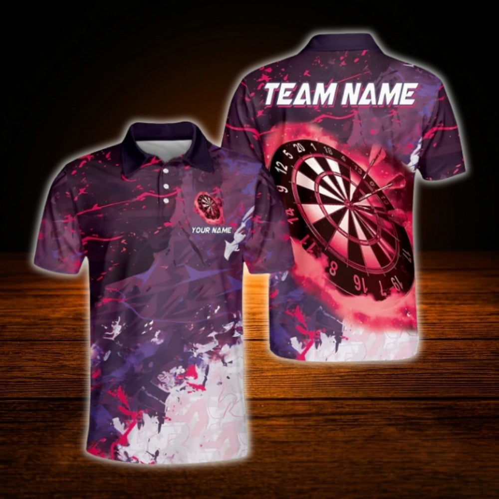 Custom Team Blue Darts Polo Shirt For Men, Custom Darts Team Shirt
