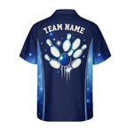 Custom Team Blue Bowling Hawaiian Shirt Mens, Custom Bowling Shirts BZ0383