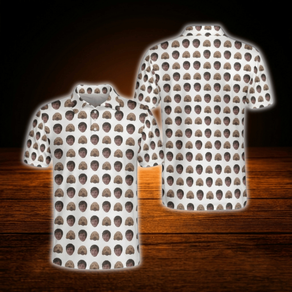 Custom Face Men's Polo Golf Shirt, Custom Photo Golf Shirt