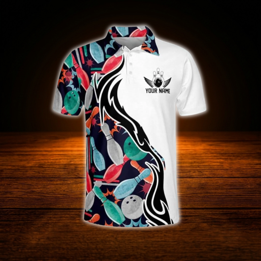 Custom Team Mens Bowling Polo Shirts, Custom Team Bowling Shirts