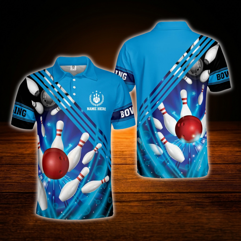 Custom Red Bowling Polo Shirts For Men, Custom Bowling Shirts