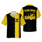 Custom Vintage Black and Red Bowling Hawaiian Shirt Mens, Custom Vintage Bowling Team Shirts BE0007