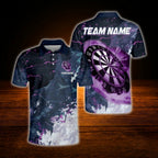 Custom Team Blue Darts Polo Shirt For Men, Custom Darts Team Shirt
