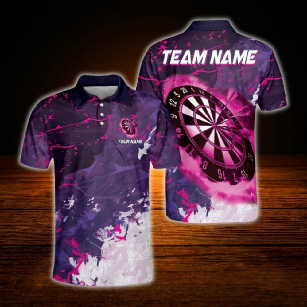 Custom Team Blue Darts Polo Shirt For Men, Custom Darts Team Shirt