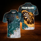 Custom Team Blue Darts Polo Shirt For Men, Custom Darts Team Shirt