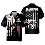Custom Skull American Flag Billiard Hawaiian Shirt Mens, Custom Skull Patriotic Billiard Team Shirts BIE0013