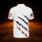 Personalized America Flag Polo Golf Shirt For Men, Custom Patriotic Golf Shirt