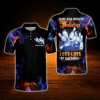There Is No Crying Bowling Just Lots Of Swearing Custom Mens Bowling Polo Shirt, Custom Funny Bowling Shirts