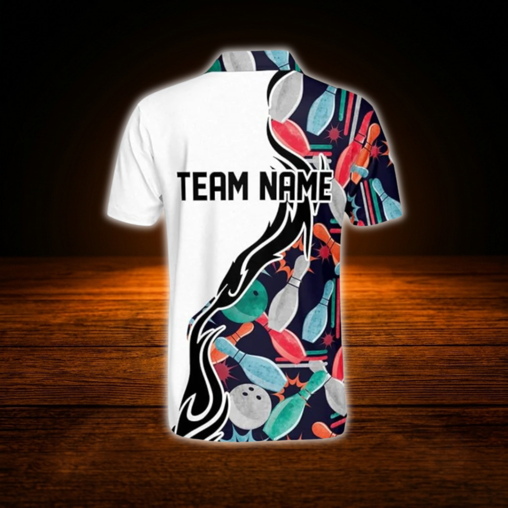 Custom Team Mens Bowling Polo Shirts, Custom Team Bowling Shirts