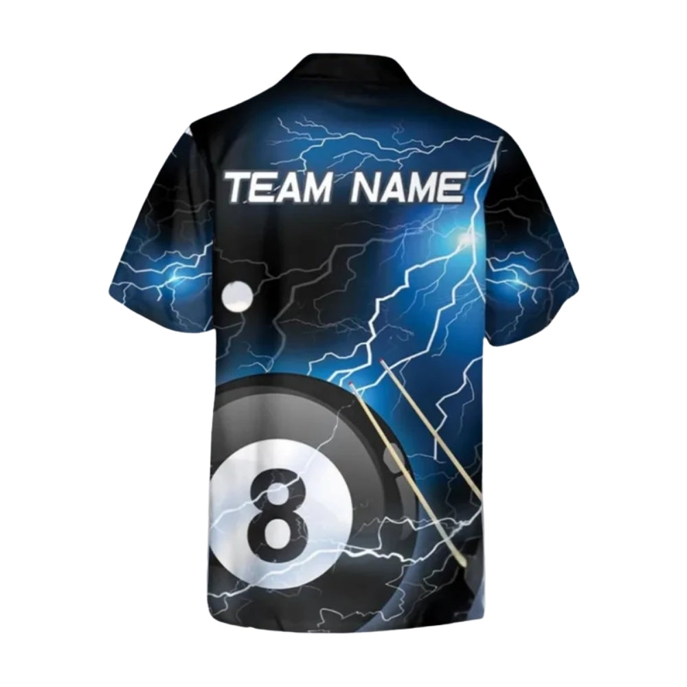 Custom Thunder 8 Ball Billiard Hawaiian Shirt Mens, Custom Pool Billiard Team Shirts BIE0014