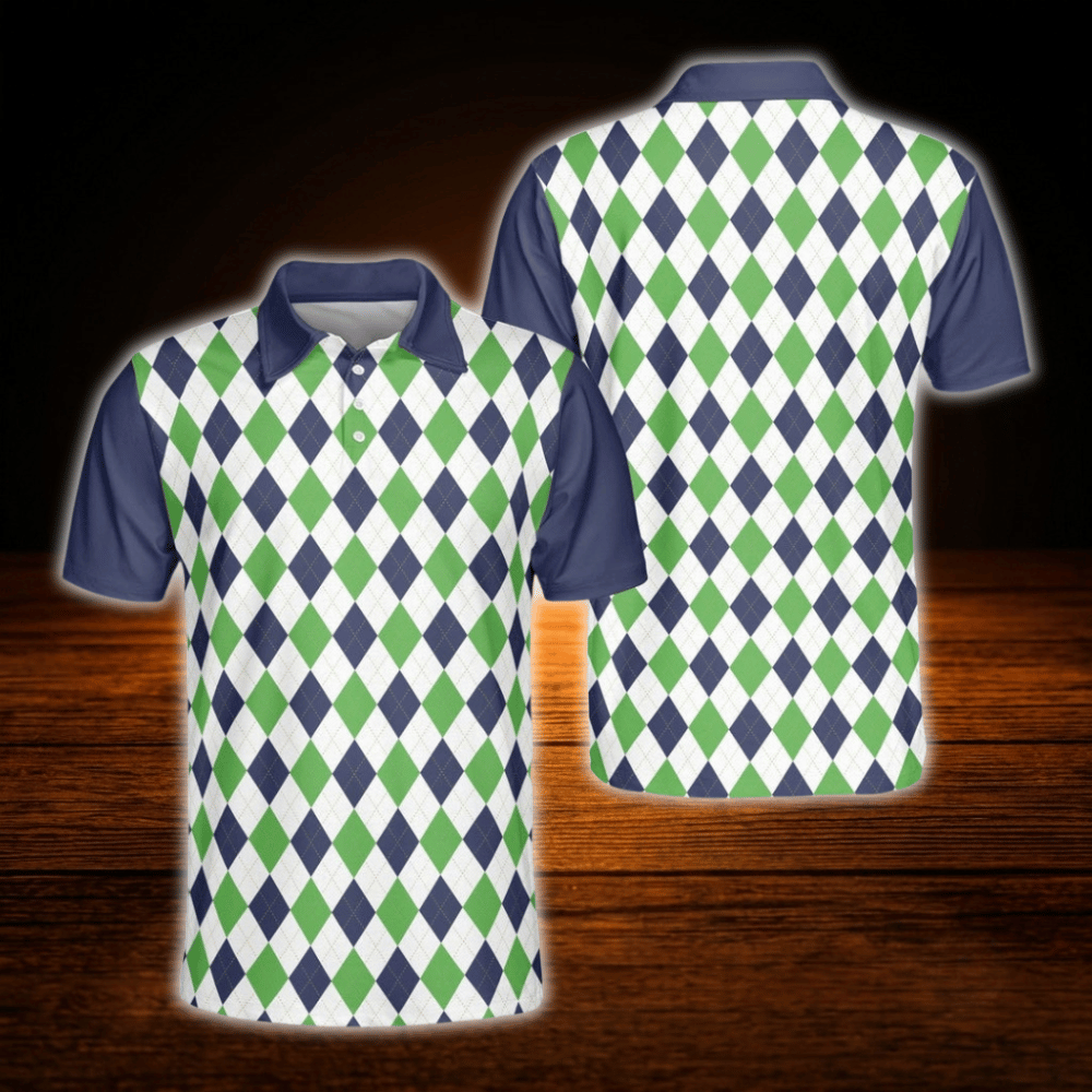 Argyle Golf Polo Shirt For Men, Argyle Golf Shirt