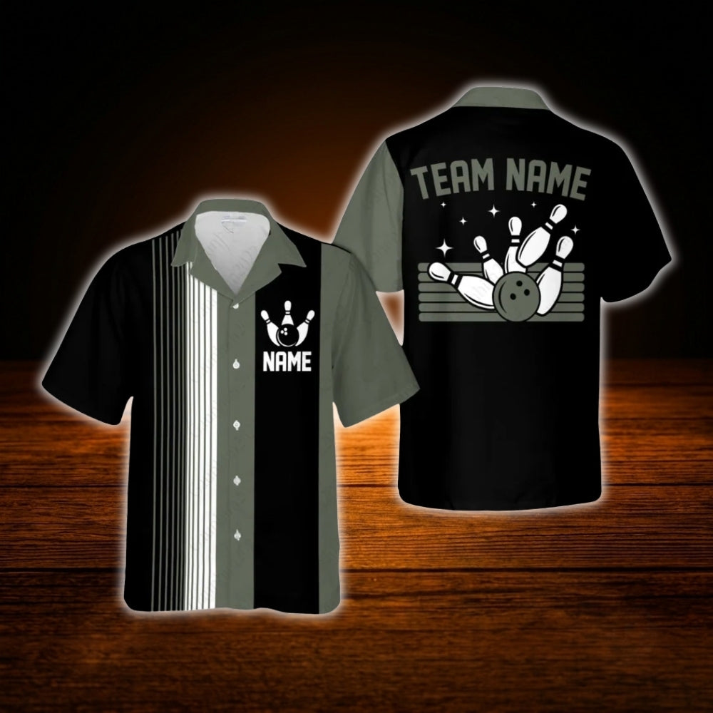 Custom Team Red Maroon Bowling Hawaiian Shirt, Custom Bowling Shirt For Team