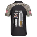 Custom USA Flag Camouflage Billiard Jersey Shirt For Men, Custom Camo Billiard Team Shirts BIZ0083