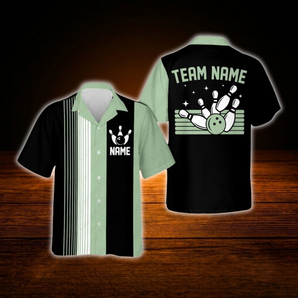 Custom Team Red Maroon Bowling Hawaiian Shirt, Custom Bowling Shirt For Team