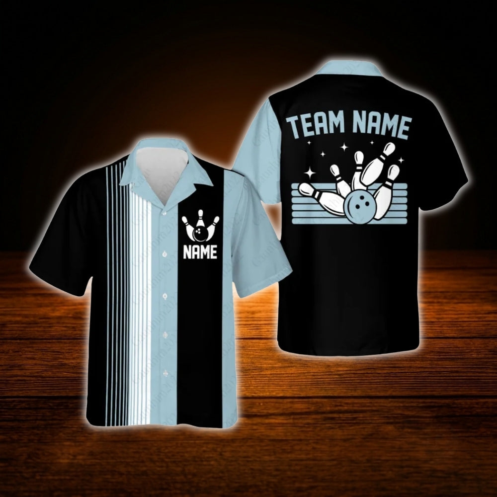 Custom Team Red Maroon Bowling Hawaiian Shirt, Custom Bowling Shirt For Team
