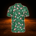 Green Santa Christmas Golf Polo Shirts Mens, Christmas Golf Shirts