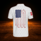 Custom American Flag Golf Polo Shirt For Men, Custom Patriotic Golf Shirts