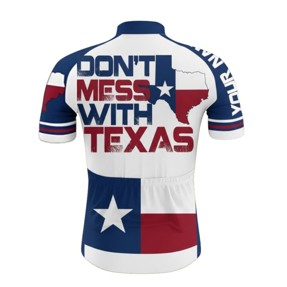 Custom Don't Mess With Texas Cycling Short Sleeve Jersey Mens, Custom Texas Flag Cycling Jerseys CZ0057