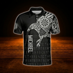 Custom Tribal Grey Black Dart Polo Shirt For Men, Custom Tribal Darts Shirt Team