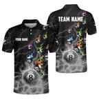 Custom Red Flame Billiard Polo Shirt For Mens, Custom Flame Billiard Team Shirts BIZ0166