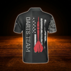 Custom Skull Camo Dart Polo Shirt For Men, Custom Skull Darts Team Shirt