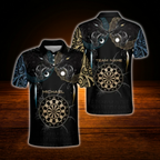 Custom Wolf Tribal Darts Polo Shirt For Men, Custom Wolf Darts Team Shirt