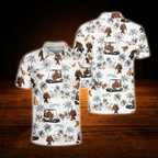 Tropical Bigfoot Polo Golf Shirt For Men, Bigfoot Sasquatch Golf Shirt