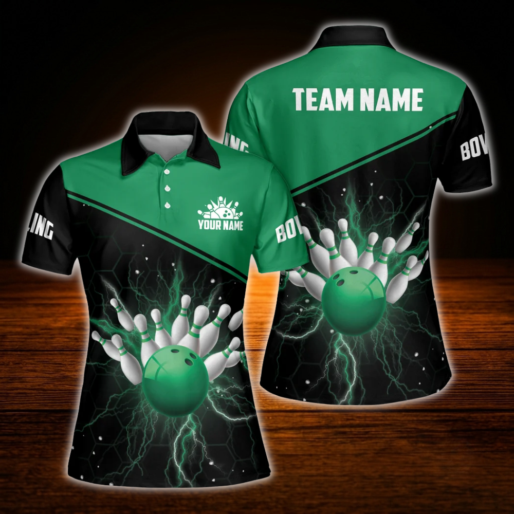 Custom Thunder Red Black Polo Bowling Shirts Women, Custom Thunder Bowling Team Shirts For Women