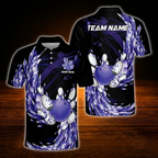 Custom Team Purple Polo Bowling Shirts Mens, Custom Team Bowling Shirts