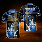 Custom Team Thunder Bowling Polo Shirts For Men, Custom Team Bowling Shirts