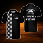Today's Forecast Bowling With A Change Of Cussing Custom Mens Bowling Polo Shirts, Custom Funny Bowling Shirts