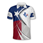 Texas Flag Custom Mens Dart Polo Shirt, Personalized Texas Darts Team Shirt