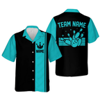Custom Vintage Black and Red Bowling Hawaiian Shirt Mens, Custom Vintage Bowling Team Shirts BE0007