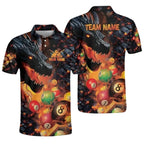 Custom Dragon Billiard Polo Shirt Mens, Custom Dragon Flame Pool Billiard Team Shirts BIZ0170