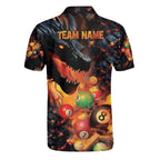 Custom Dragon Billiard Polo Shirt Mens, Custom Dragon Flame Pool Billiard Team Shirts BIZ0170