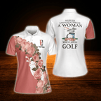 Never Underestimate A Woman Who Loves Golf Custom Floral Golf Polo Shirt For Ladies, Custom Funny Golf Shirts For Women