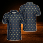 Highland Cow Black Polo Golf Shirt For Men, Cow Golf Shirt
