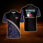 My Mind's In The Gutter But My Balls Aren't Custom Mens Bowling Polo Shirts, Custom Funny Bowling Shirts