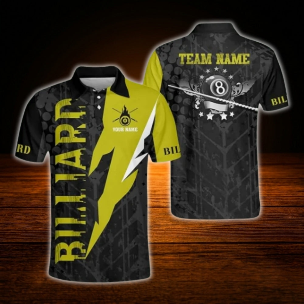 Custom Team Red Black Billiard Polo Shirt Men, Custom Billiard Shirts
