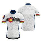 Custom Colorado White Cycling Short Sleeve Jersey Mens, Custom Colorado Cycling Jerseys CZ0045