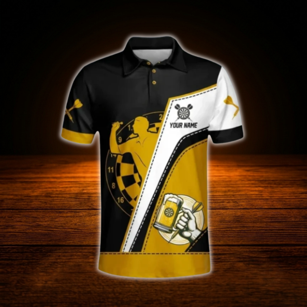 Darts And Beer That's Why I'm Here Custom Mens Dart Polo Shirt, Custom Beer Darts Shirt For Team
