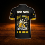 Darts And Beer That's Why I'm Here Custom Mens Dart Polo Shirt, Custom Beer Darts Shirt For Team