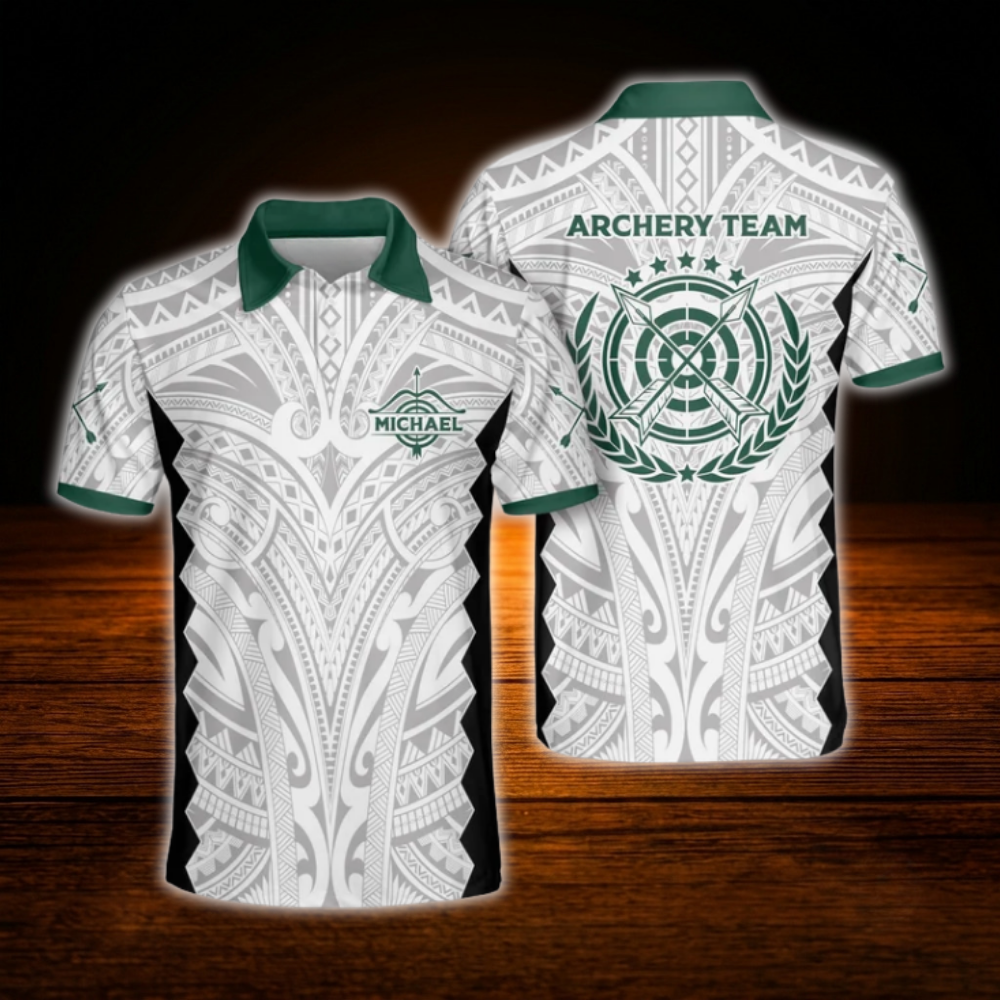 Men's Custom Tribal Archery Polo Shirt For Men, Custom Tribal Archery Team Shirts
