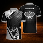 Custom Team Black Blue Pickleball Polo Shirt For Men, Custom Pickleball Team Shirt
