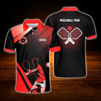 Custom Team Black Blue Pickleball Polo Shirt For Men, Custom Pickleball Team Shirt