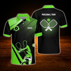 Custom Team Black Blue Pickleball Polo Shirt For Men, Custom Pickleball Team Shirt