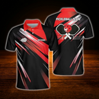 Custom Black And Red Pickleball Team Polo Shirt, Custom Pickleball Shirt