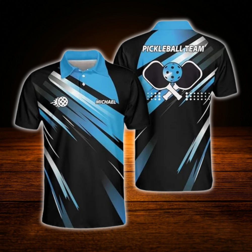 Custom Black And Red Pickleball Team Polo Shirt, Custom Pickleball Shirt